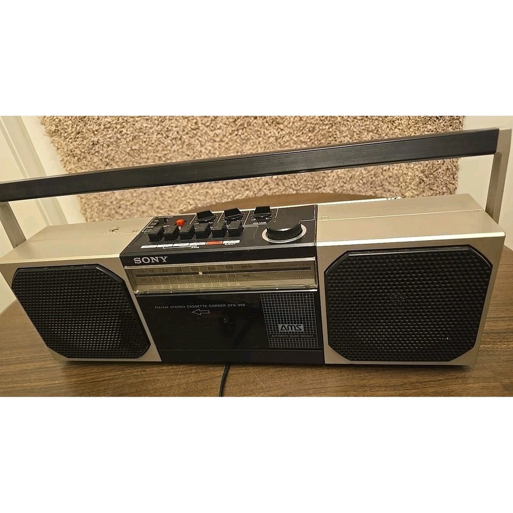Vintage Sony CFS-300 Boom Box AM FM Radio & Cassette Recorder Stereo Boombox